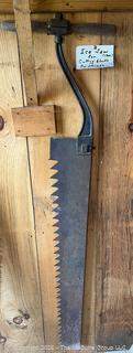 T-bar Handled Saw circa 1900 Used For Ice Harvesting<br>

<br><br>

Removal Options:<br><br> Sat (Nov 8) & Sun (Nov 9) 11-3pm, 56 Scotch Hill Rd., Cambridge NY 12816<br><br>

Sat (Nov 15) 12-2pm, TMG Warehouse, 2800 Juniper St., Fairfax, VA 22031<br><br>

Request Shipping (david@themcguiregroupllc.com)