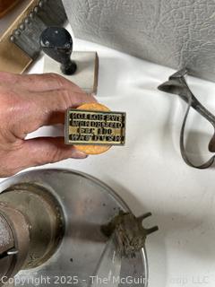 Eclectic Grouping Including Insulated Milk Box and Electric Branding Tool.<br>

<br><br>

Removal Options:<br><br> Sat (Nov 8) & Sun (Nov 9) 11-3pm, 56 Scotch Hill Rd., Cambridge NY 12816<br><br>

Sat (Nov 15) 12-2pm, TMG Warehouse, 2800 Juniper St., Fairfax, VA 22031<br><br>

Request Shipping (david@themcguiregroupllc.com) 