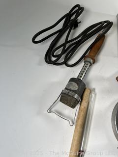 Eclectic Grouping Including Insulated Milk Box and Electric Branding Tool.<br>

<br><br>

Removal Options:<br><br> Sat (Nov 8) & Sun (Nov 9) 11-3pm, 56 Scotch Hill Rd., Cambridge NY 12816<br><br>

Sat (Nov 15) 12-2pm, TMG Warehouse, 2800 Juniper St., Fairfax, VA 22031<br><br>

Request Shipping (david@themcguiregroupllc.com) 