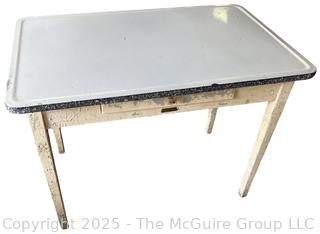 Enameled Top Kitchen Table Made by Sellers, Elwood IN<br>

<br><br>

Removal Options:<br><br> Sat (Nov 8) & Sun (Nov 9) 11-3pm, 56 Scotch Hill Rd., Cambridge NY 12816<br><br>

Sat (Nov 15) 12-2pm, TMG Warehouse, 2800 Juniper St., Fairfax, VA 22031<br><br>

Request Shipping (david@themcguiregroupllc.com)