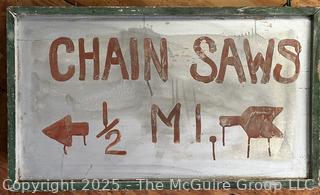 Hand Painted Vendor Sign. Measures 18 x 30"<br>

<br><br>

Removal Options:<br><br> Sat (Nov 8) & Sun (Nov 9) 11-3pm, 56 Scotch Hill Rd., Cambridge NY 12816<br><br>

Sat (Nov 15) 12-2pm, TMG Warehouse, 2800 Juniper St., Fairfax, VA 22031<br><br>

Request Shipping (david@themcguiregroupllc.com)