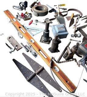 Farm Hardware Supplies and Hand Tools Including Steel Hinges, 48" Level and Electrical Boxes<br>

<br><br>

Removal Options:<br><br> Sat (Nov 8) & Sun (Nov 9) 11-3pm, 56 Scotch Hill Rd., Cambridge NY 12816<br><br>

Sat (Nov 15) 12-2pm, TMG Warehouse, 2800 Juniper St., Fairfax, VA 22031<br><br>

Request Shipping (david@themcguiregroupllc.com) 