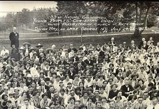 Framed Under Glass Panoramic Black & White Photograph of 33rd National Convention Young People's Christian Union Lake George, NY 1925<br>

<br><br>

Removal Options:<br><br> Sat (Nov 8) & Sun (Nov 9) 11-3pm, 56 Scotch Hill Rd., Cambridge NY 12816<br><br>

Sat (Nov 15) 12-2pm, TMG Warehouse, 2800 Juniper St., Fairfax, VA 22031<br><br>

Request Shipping (david@themcguiregroupllc.com)