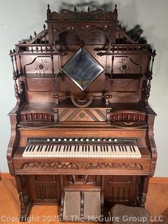 Ornate 1880's Antique Clough & Warren Pump Reed Organ<br>

<br><br>

Removal Options:<br><br> Sat (Nov 8) & Sun (Nov 9) 11-3pm, 56 Scotch Hill Rd., Cambridge NY 12816<br><br>

Sat (Nov 15) 12-2pm, TMG Warehouse, 2800 Juniper St., Fairfax, VA 22031<br><br>

Request Shipping (david@themcguiregroupllc.com)