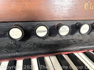 Ornate 1880's Antique Clough & Warren Pump Reed Organ<br>

<br><br>

Removal Options:<br><br> Sat (Nov 8) & Sun (Nov 9) 11-3pm, 56 Scotch Hill Rd., Cambridge NY 12816<br><br>

Sat (Nov 15) 12-2pm, TMG Warehouse, 2800 Juniper St., Fairfax, VA 22031<br><br>

Request Shipping (david@themcguiregroupllc.com)