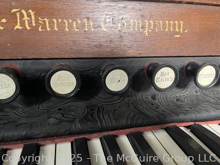 Ornate 1880's Antique Clough & Warren Pump Reed Organ<br>

<br><br>

Removal Options:<br><br> Sat (Nov 8) & Sun (Nov 9) 11-3pm, 56 Scotch Hill Rd., Cambridge NY 12816<br><br>

Sat (Nov 15) 12-2pm, TMG Warehouse, 2800 Juniper St., Fairfax, VA 22031<br><br>

Request Shipping (david@themcguiregroupllc.com)