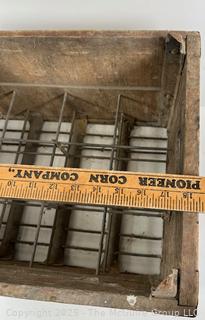 Twelve (12) Space Wooden Milk Bottle Carrying Crate<br>

<br><br>

Removal Options:<br><br> Sat (Nov 8) & Sun (Nov 9) 11-3pm, 56 Scotch Hill Rd., Cambridge NY 12816<br><br>

Sat (Nov 15) 12-2pm, TMG Warehouse, 2800 Juniper St., Fairfax, VA 22031<br><br>

Request Shipping (david@themcguiregroupllc.com)
