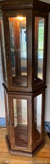 Glass & Mirror Octagonal Curio Cabinet<br>

<br><br>

Removal Options:<br><br> Sat (Nov 8) & Sun (Nov 9) 11-3pm, 56 Scotch Hill Rd., Cambridge NY 12816<br><br>

Sat (Nov 15) 12-2pm, TMG Warehouse, 2800 Juniper St., Fairfax, VA 22031<br><br>

Request Shipping (david@themcguiregroupllc.com)