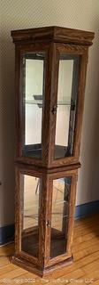 Glass & Mirror Octagonal Curio Cabinet<br>

<br><br>

Removal Options:<br><br> Sat (Nov 8) & Sun (Nov 9) 11-3pm, 56 Scotch Hill Rd., Cambridge NY 12816<br><br>

Sat (Nov 15) 12-2pm, TMG Warehouse, 2800 Juniper St., Fairfax, VA 22031<br><br>

Request Shipping (david@themcguiregroupllc.com)