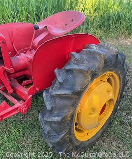 1951 Massey Harris "Pony" Model Tractor. Manufactured by M-H in France and Sold in the US 1951-56. 12HP<br>

<br><br>

Removal Options:<br><br> Sat (Nov 8) & Sun (Nov 9) 11-3pm, 56 Scotch Hill Rd., Cambridge NY 12816<br><br>

Sat (Nov 15) 12-2pm, TMG Warehouse, 2800 Juniper St., Fairfax, VA 22031<br><br>

Request Shipping (david@themcguiregroupllc.com)