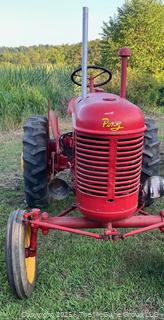 1951 Massey Harris "Pony" Model Tractor. Manufactured by M-H in France and Sold in the US 1951-56. 12HP<br>

<br><br>

Removal Options:<br><br> Sat (Nov 8) & Sun (Nov 9) 11-3pm, 56 Scotch Hill Rd., Cambridge NY 12816<br><br>

Sat (Nov 15) 12-2pm, TMG Warehouse, 2800 Juniper St., Fairfax, VA 22031<br><br>

Request Shipping (david@themcguiregroupllc.com)