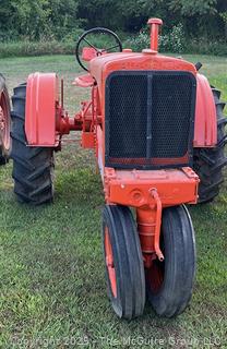 1936 ALLIS-CHALMERS Model WC, Manufactured From 1933-1948.  22HP  Knotable for Features Such as Its Two Clutch System, Independent PTO Operation and Power Shift Rear Wheels for Adjustable Tread Width. <br>

<br><br>

Removal Options:<br><br> Sat (Nov 8) & Sun (Nov 9) 11-3pm, 56 Scotch Hill Rd., Cambridge NY 12816<br><br>

Sat (Nov 15) 12-2pm, TMG Warehouse, 2800 Juniper St., Fairfax, VA 22031<br><br>

Request Shipping (david@themcguiregroupllc.com)