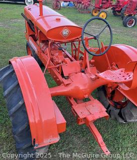 1936 ALLIS-CHALMERS Model WC, Manufactured From 1933-1948.  22HP  Knotable for Features Such as Its Two Clutch System, Independent PTO Operation and Power Shift Rear Wheels for Adjustable Tread Width. <br>

<br><br>

Removal Options:<br><br> Sat (Nov 8) & Sun (Nov 9) 11-3pm, 56 Scotch Hill Rd., Cambridge NY 12816<br><br>

Sat (Nov 15) 12-2pm, TMG Warehouse, 2800 Juniper St., Fairfax, VA 22031<br><br>

Request Shipping (david@themcguiregroupllc.com)