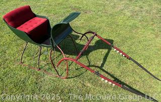 Restored Horse-Drawn Cutter Sleigh Sled w/ Mohair Upholstery<br>

<br><br>

Removal Options:<br><br> Sat (Nov 8) & Sun (Nov 9) 11-3pm, 56 Scotch Hill Rd., Cambridge NY 12816<br><br>

Sat (Nov 15) 12-2pm, TMG Warehouse, 2800 Juniper St., Fairfax, VA 22031<br><br>

Request Shipping (david@themcguiregroupllc.com)
