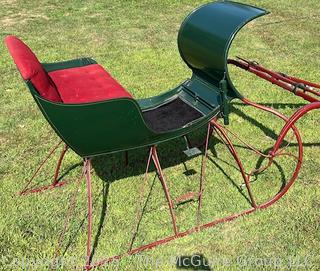 Restored Horse-Drawn Cutter Sleigh Sled w/ Mohair Upholstery<br>

<br><br>

Removal Options:<br><br> Sat (Nov 8) & Sun (Nov 9) 11-3pm, 56 Scotch Hill Rd., Cambridge NY 12816<br><br>

Sat (Nov 15) 12-2pm, TMG Warehouse, 2800 Juniper St., Fairfax, VA 22031<br><br>

Request Shipping (david@themcguiregroupllc.com)
