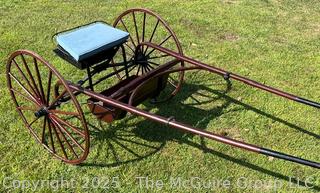 Horse-Drawn Sulky Cart w/ Mohair Seat Cushion<br>

<br><br>

Removal Options:<br><br> Sat (Nov 8) & Sun (Nov 9) 11-3pm, 56 Scotch Hill Rd., Cambridge NY 12816<br><br>

Sat (Nov 15) 12-2pm, TMG Warehouse, 2800 Juniper St., Fairfax, VA 22031<br><br>

Request Shipping (david@themcguiregroupllc.com)