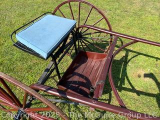 Horse-Drawn Sulky Cart w/ Mohair Seat Cushion<br>

<br><br>

Removal Options:<br><br> Sat (Nov 8) & Sun (Nov 9) 11-3pm, 56 Scotch Hill Rd., Cambridge NY 12816<br><br>

Sat (Nov 15) 12-2pm, TMG Warehouse, 2800 Juniper St., Fairfax, VA 22031<br><br>

Request Shipping (david@themcguiregroupllc.com)