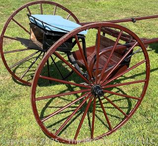 Horse-Drawn Sulky Cart w/ Mohair Seat Cushion<br>

<br><br>

Removal Options:<br><br> Sat (Nov 8) & Sun (Nov 9) 11-3pm, 56 Scotch Hill Rd., Cambridge NY 12816<br><br>

Sat (Nov 15) 12-2pm, TMG Warehouse, 2800 Juniper St., Fairfax, VA 22031<br><br>

Request Shipping (david@themcguiregroupllc.com)