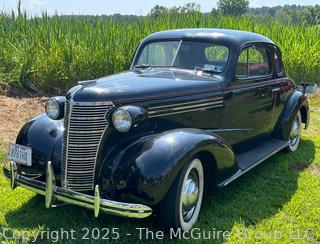 1938 Chevrolet Master Deluxe Capitol Two (2) Door Sedan. Body by Fisher G87, Style # 38-1017, Trim # 76 and Paint # 301.  See All Photos in the Gallery. <br>

<br><br>

Removal Options:<br><br> Sat (Nov 8) & Sun (Nov 9) 11-3pm, 56 Scotch Hill Rd., Cambridge NY 12816<br><br>

Sat (Nov 15) 12-2pm, TMG Warehouse, 2800 Juniper St., Fairfax, VA 22031<br><br>

Request Shipping (david@themcguiregroupllc.com)
