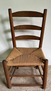 Ladder Back Side Chair w/ Rope Seat<br>

<br><br>

Removal Options:<br><br> Sat (Nov 8) & Sun (Nov 9) 11-3pm, 56 Scotch Hill Rd., Cambridge NY 12816<br><br>

Sat (Nov 15) 12-2pm, TMG Warehouse, 2800 Juniper St., Fairfax, VA 22031<br><br>

Request Shipping (david@themcguiregroupllc.com)