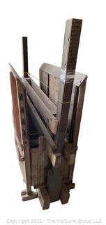 Wooden Sheep Stanchion with Original Stenciling Mid 19th C H. D Babcock Leonardsville NY<br>

<br><br>

Removal Options:<br><br> Sat (Nov 8) & Sun (Nov 9) 11-3pm, 56 Scotch Hill Rd., Cambridge NY 12816<br><br>

Sat (Nov 15) 12-2pm, TMG Warehouse, 2800 Juniper St., Fairfax, VA 22031<br><br>

Request Shipping (david@themcguiregroupllc.com) 