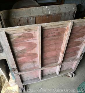 Wooden Sheep Stanchion with Original Stenciling Mid 19th C H. D Babcock Leonardsville NY<br>

<br><br>

Removal Options:<br><br> Sat (Nov 8) & Sun (Nov 9) 11-3pm, 56 Scotch Hill Rd., Cambridge NY 12816<br><br>

Sat (Nov 15) 12-2pm, TMG Warehouse, 2800 Juniper St., Fairfax, VA 22031<br><br>

Request Shipping (david@themcguiregroupllc.com) 