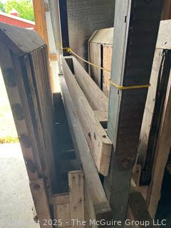 Wooden Sheep Stanchion with Original Stenciling Mid 19th C H. D Babcock Leonardsville NY<br>

<br><br>

Removal Options:<br><br> Sat (Nov 8) & Sun (Nov 9) 11-3pm, 56 Scotch Hill Rd., Cambridge NY 12816<br><br>

Sat (Nov 15) 12-2pm, TMG Warehouse, 2800 Juniper St., Fairfax, VA 22031<br><br>

Request Shipping (david@themcguiregroupllc.com) 