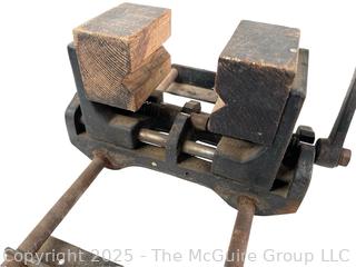Portable Table Vise with Wooden Jaws<br>

<br><br>

Removal Options:<br><br> Sat (Nov 8) & Sun (Nov 9) 11-3pm, 56 Scotch Hill Rd., Cambridge NY 12816<br><br>

Sat (Nov 15) 12-2pm, TMG Warehouse, 2800 Juniper St., Fairfax, VA 22031<br><br>

Request Shipping (david@themcguiregroupllc.com) 