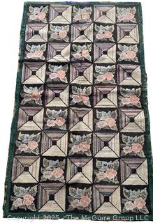 Hand Hooked Rug in Block Pattern. Measures 32 x 54" <br>

<br><br>

Removal Options:<br><br> Sat (Nov 8) & Sun (Nov 9) 11-3pm, 56 Scotch Hill Rd., Cambridge NY 12816<br><br>

Sat (Nov 15) 12-2pm, TMG Warehouse, 2800 Juniper St., Fairfax, VA 22031<br><br>

Request Shipping (david@themcguiregroupllc.com)