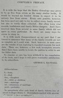 Braley Genealogy Book <br>

<br><br>

Removal Options:<br><br> Sat (Nov 8) & Sun (Nov 9) 11-3pm, 56 Scotch Hill Rd., Cambridge NY 12816<br><br>

Sat (Nov 15) 12-2pm, TMG Warehouse, 2800 Juniper St., Fairfax, VA 22031<br><br>

Request Shipping (david@themcguiregroupllc.com)