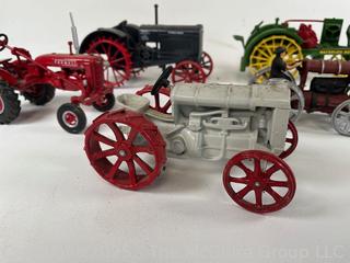 Five (5) Die Cast Metal Toy Tractors <br>

<br><br>

Removal Options:<br><br> Sat (Nov 8) & Sun (Nov 9) 11-3pm, 56 Scotch Hill Rd., Cambridge NY 12816<br><br>

Sat (Nov 15) 12-2pm, TMG Warehouse, 2800 Juniper St., Fairfax, VA 22031<br><br>

Request Shipping (david@themcguiregroupllc.com)