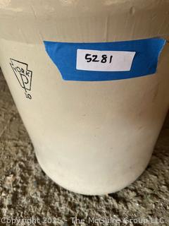 York 10 Gal. Salt Glazed Crock <br>

<br><br>

Removal Options:<br><br> Sat (Nov 8) & Sun (Nov 9) 11-3pm, 56 Scotch Hill Rd., Cambridge NY 12816<br><br>

Sat (Nov 15) 12-2pm, TMG Warehouse, 2800 Juniper St., Fairfax, VA 22031<br><br>

Request Shipping (david@themcguiregroupllc.com) 