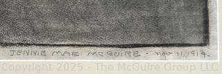 Framed Under Glass Charcoal on Paper of Men at Desk Signed by Artist Jennie Mae McGuire (WAS 0689) <br>

<br><br>

Removal Options:<br><br> Sat (Nov 8) & Sun (Nov 9) 11-3pm, 56 Scotch Hill Rd., Cambridge NY 12816<br><br>

Sat (Nov 15) 12-2pm, TMG Warehouse, 2800 Juniper St., Fairfax, VA 22031<br><br>

Request Shipping (david@themcguiregroupllc.com)