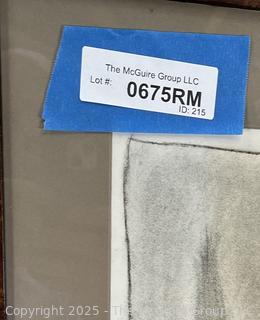 Framed Under Glass Charcoal on Paper of Boats Signed by Artist Jennie Mae McGuire 2 Sided (WAS 675 and 678) <br> 

<br><br>

Removal Options:<br><br> Sat (Nov 8) & Sun (Nov 9) 11-3pm, 56 Scotch Hill Rd., Cambridge NY 12816<br><br>

Sat (Nov 15) 12-2pm, TMG Warehouse, 2800 Juniper St., Fairfax, VA 22031<br><br>

Request Shipping (david@themcguiregroupllc.com)