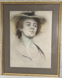Framed Under Glass Pastel Crayon on Paper of Woman in Hat Signed by Artist Jennie Mae McGuire (WAS 2045) <br>

<br><br>

Removal Options:<br><br> Sat (Nov 8) & Sun (Nov 9) 11-3pm, 56 Scotch Hill Rd., Cambridge NY 12816<br><br>

Sat (Nov 15) 12-2pm, TMG Warehouse, 2800 Juniper St., Fairfax, VA 22031<br><br>

Request Shipping (david@themcguiregroupllc.com)