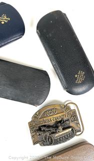 Freemasonry Medal Ribbon, Eyeglass Cases, Belt Buckle, Three Wise Monkey Figurine and Porcelain Shakers <br>

<br><br>

Removal Options:<br><br> Sat (Nov 8) & Sun (Nov 9) 11-3pm, 56 Scotch Hill Rd., Cambridge NY 12816<br><br>

Sat (Nov 15) 12-2pm, TMG Warehouse, 2800 Juniper St., Fairfax, VA 22031<br><br>

Request Shipping (david@themcguiregroupllc.com)