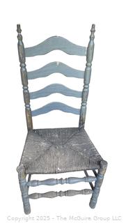 Ladderback Side Chair with Rope Seat <br>

<br><br>

Removal Options:<br><br> Sat (Nov 8) & Sun (Nov 9) 11-3pm, 56 Scotch Hill Rd., Cambridge NY 12816<br><br>

Sat (Nov 15) 12-2pm, TMG Warehouse, 2800 Juniper St., Fairfax, VA 22031<br><br>

Request Shipping (david@themcguiregroupllc.com)
