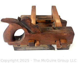 Antique Wooden Adjustable Plough Plane <br>

<br><br>

Removal Options:<br><br> Sat (Nov 8) & Sun (Nov 9) 11-3pm, 56 Scotch Hill Rd., Cambridge NY 12816<br><br>

Sat (Nov 15) 12-2pm, TMG Warehouse, 2800 Juniper St., Fairfax, VA 22031<br><br>

Request Shipping (david@themcguiregroupllc.com) 