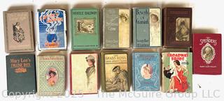 Thirteen (13) HB Books Circa 1900-1950 <br>

<br><br>

Removal Options:<br><br> Sat (Nov 8) & Sun (Nov 9) 11-3pm, 56 Scotch Hill Rd., Cambridge NY 12816<br><br>

Sat (Nov 15) 12-2pm, TMG Warehouse, 2800 Juniper St., Fairfax, VA 22031<br><br>

Request Shipping (david@themcguiregroupllc.com) 