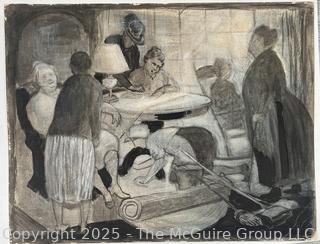 Unframed Charcoal On Paper Titled, "Where Evening Gathers" by Jennie Mae McGuire (WAS 708)<br>

<br><br>

Removal Options:<br><br> Sat (Nov 8) & Sun (Nov 9) 11-3pm, 56 Scotch Hill Rd., Cambridge NY 12816<br><br>
