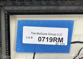 Framed Under Glass Charcoal and Crayon on Paper Titled, "Young Lady Wishing Her Dance Card Was Full" Signed Jennie Mae McGuire (WAS 719)<br>

<br><br>

Removal Options:<br><br> Sat (Nov 8) & Sun (Nov 9) 11-3pm, 56 Scotch Hill Rd., Cambridge NY 12816<br><br>

Sat (Nov 15) 12-2pm, TMG Warehouse, 2800 Juniper St., Fairfax, VA 22031<br><br>

