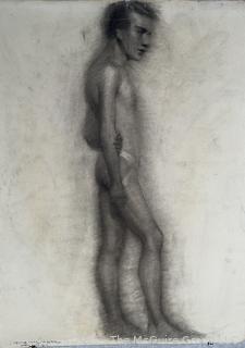 Unframed Charcoal on Paper of Male Equestrian with Crop, Male Nude on Verso. Jennie Mae McGuire Circa 1915 (WAS 741)<br>

<br><br>

Removal Options:<br><br> Sat (Nov 8) & Sun (Nov 9) 11-3pm, 56 Scotch Hill Rd., Cambridge NY 12816<br><br>

Sat (Nov 15) 12-2pm, TMG Warehouse, 2800 Juniper St., Fairfax, VA 22031<br><br>

Request Shipping (david@themcguiregroupllc.com)