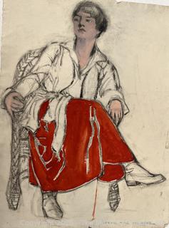 Unframed Charcoal on Paper of Male Equestrian with Crop, Male Nude on Verso. Jennie Mae McGuire Circa 1915 (WAS 741)<br>

<br><br>

Removal Options:<br><br> Sat (Nov 8) & Sun (Nov 9) 11-3pm, 56 Scotch Hill Rd., Cambridge NY 12816<br><br>

Sat (Nov 15) 12-2pm, TMG Warehouse, 2800 Juniper St., Fairfax, VA 22031<br><br>

Request Shipping (david@themcguiregroupllc.com)