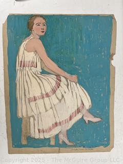 Top Unframed Paint On Paper Titled, "Sixteen Going On Seventeen" Signed By Jennie Mae McGuire (WAS 763)<br>

<br><br>

Removal Options:<br><br> Sat (Nov 8) & Sun (Nov 9) 11-3pm, 56 Scotch Hill Rd., Cambridge NY 12816<br><br>

Sat (Nov 15) 12-2pm, TMG Warehouse, 2800 Juniper St., Fairfax, VA 22031<br><br>

Request Shipping (david@themcguiregroupllc.com)