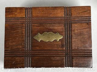 Victorian Walnut Brass Bound Writing Box
