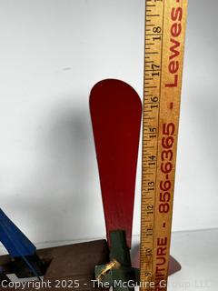Folk Art Whirligig Man & Woman Sawing Wood.  Needs repair. 
