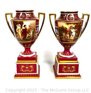 Empire Porcelain Urn Vase with Mythological Scene by F. Koller  Austria