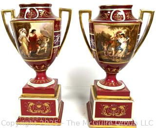 Empire Porcelain Urn Vase with Mythological Scene by F. Koller  Austria