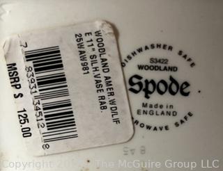 Porcelain Spode Woodland Snowshoe Rabbit Vase.  11" tall