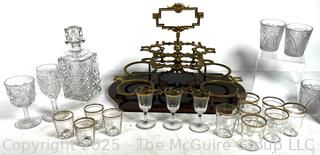 Liquor Cabinet Valet with Crystal Cocktail Glassware